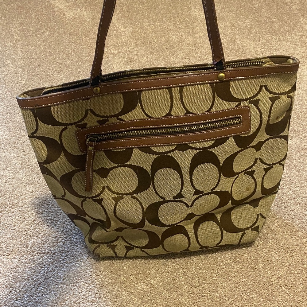 Coach Brown and Multicolor Patchwork Tote - image 6